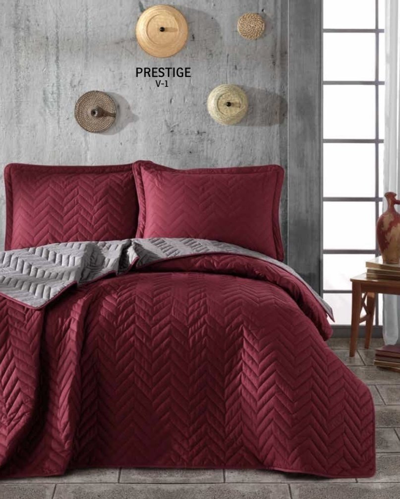 Покрывало с наволочками CLASY 240х260 см, хлопок, бордовый