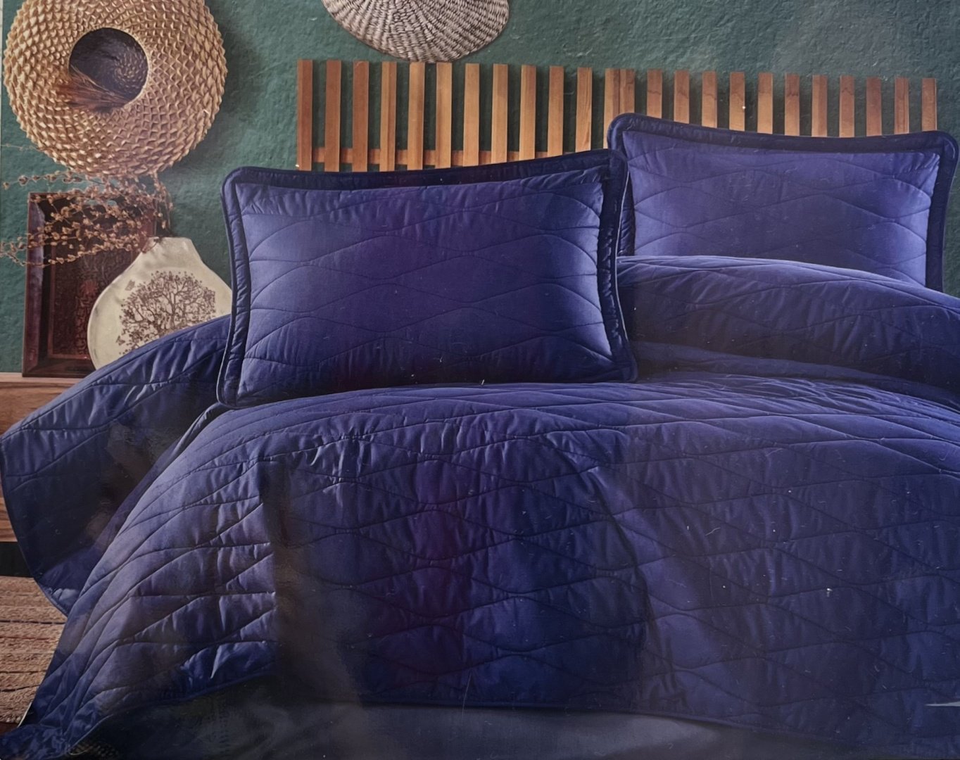 Покрывало CLASY 180х240 см, хлопок, темно - синий