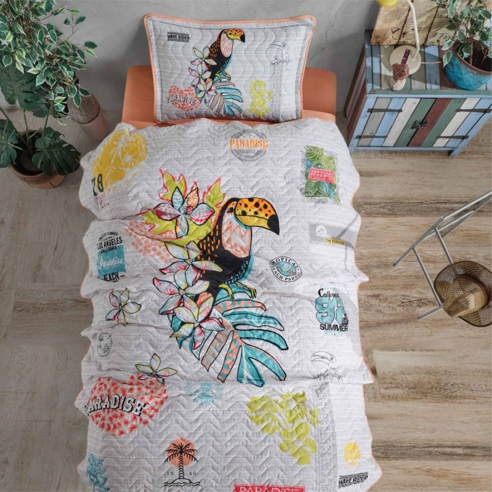Покрывало с наволочками CLASY Paradise 180х240 см, хлопок, мультиколор купить,NaN