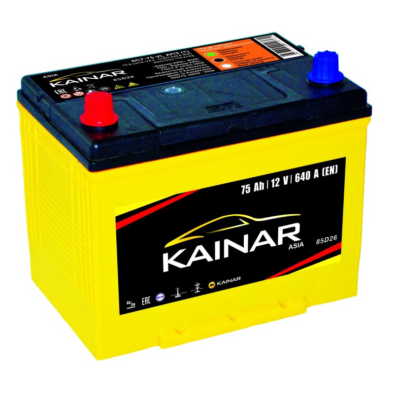 Аккумулятор Kainar Asia 6СТ-75 АПЗ о.п. L JIS-D26 купить,NaN