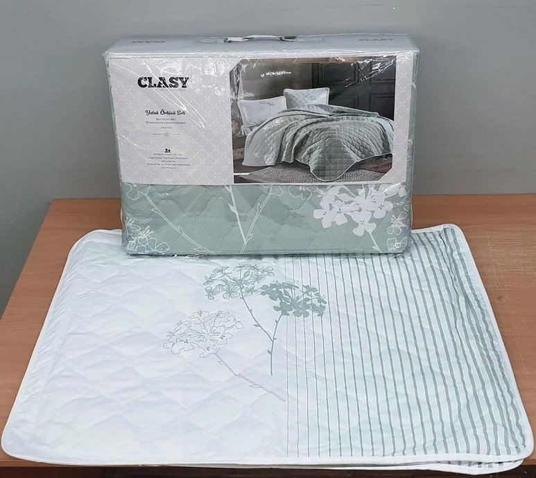 Покрывало с наволочками CLASY 240х260 см, хлопок, зеленый, голубой - ForteMarket Покрывало с наволочками CLASY 240х260 см, хлопок, зеленый, голубой купить,0