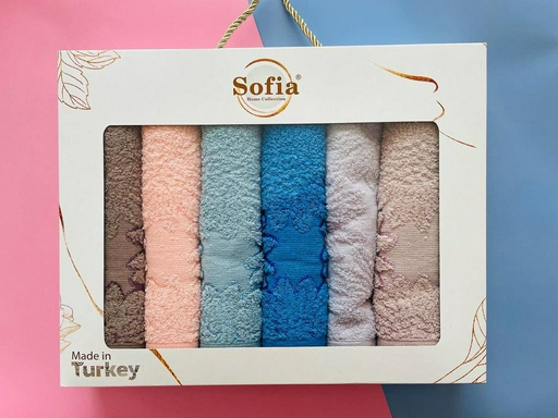 Sofia набор полотенец 971421586325 50x30 см 6 шт, хлопок