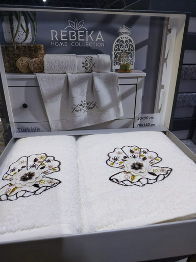 Rebeka набор полотенец Ramazan home. rebeca 140x70 см 2 шт, хлопок, махровая ткань
