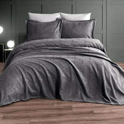 Покрывало с наволочками Moda Home Collection 240х260 см, кашемир, серый