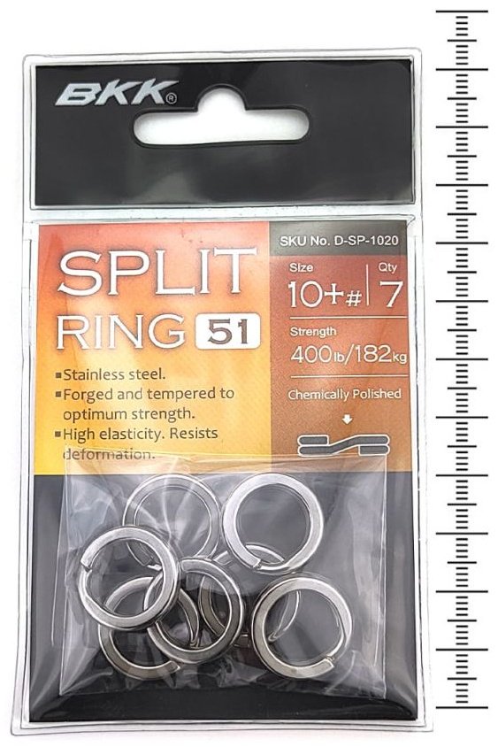 Кольцо заводное BKK Заводные кольца Split Ring-51 №10+ — 182kg — D-SP-1020 купить,NaN
