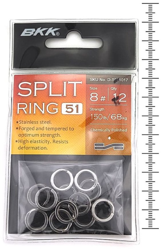 Кольцо заводное BKK Заводные кольца Split Ring-51 №8 — 68kg — D-SP-1017 купить,NaN