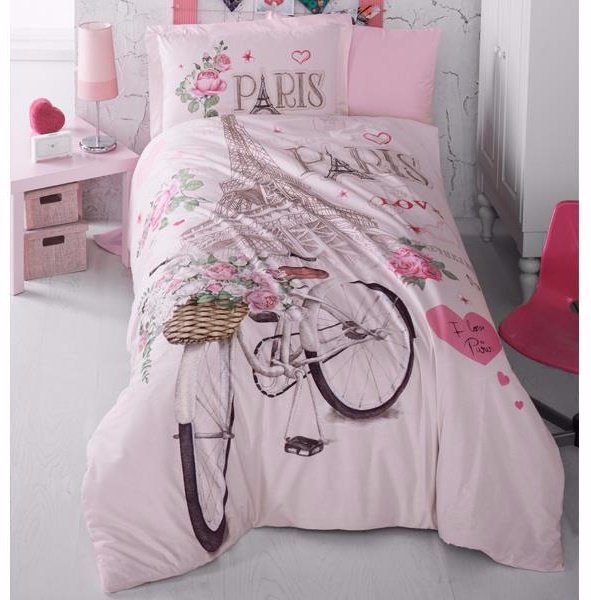 Комплект CLASY Paris Love детский хлопок, 1 наволочка: 50x70 см