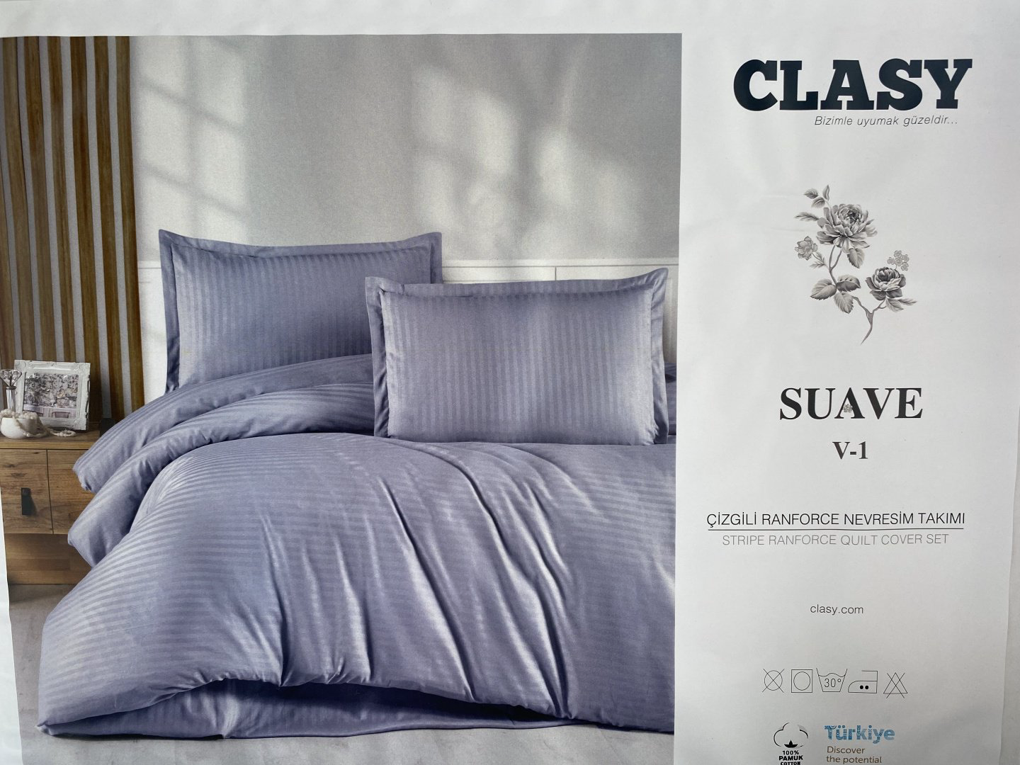 Комплект CLASY Suave 2-спальный сатин, ранфорс, 2 наволочки: 50x70 см купить,NaN