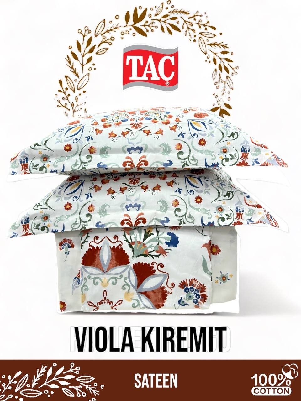 Комплект TAC Happy Days 2-спальный хлопок, сатин, 2 наволочки: 50x70 см купить,0