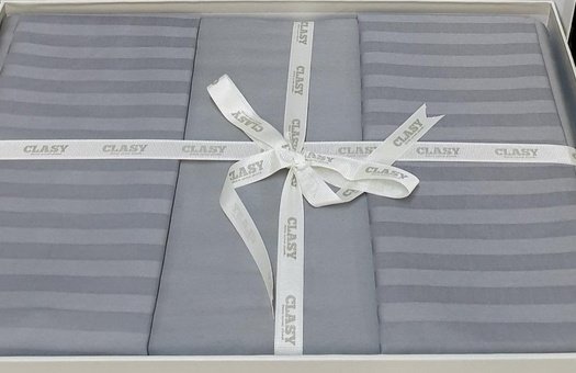 Комплект CLASY Gri семейный страйп-сатин, 4 наволочки: 50x70 см купить,NaN