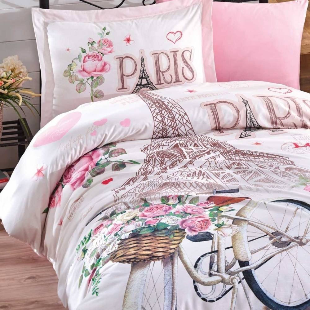 Комплект CLASY Paris Love 1.5-спальный хлопок, ранфорс, 1 наволочка: 50x70 см купить,NaN