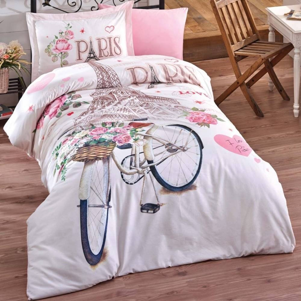 Комплект CLASY Paris Love 1.5-спальный хлопок, ранфорс, 1 наволочка: 50x70 см купить,NaN