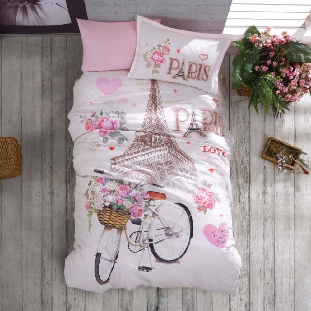 Комплект CLASY Paris Love 1.5-спальный хлопок, ранфорс, 1 наволочка: 50x70 см купить,NaN