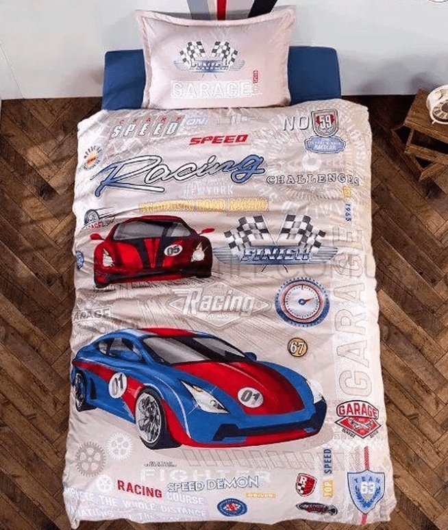 Комплект CLASY Garage 1.5-спальный ранфорс, 1 наволочка: 50x70 см