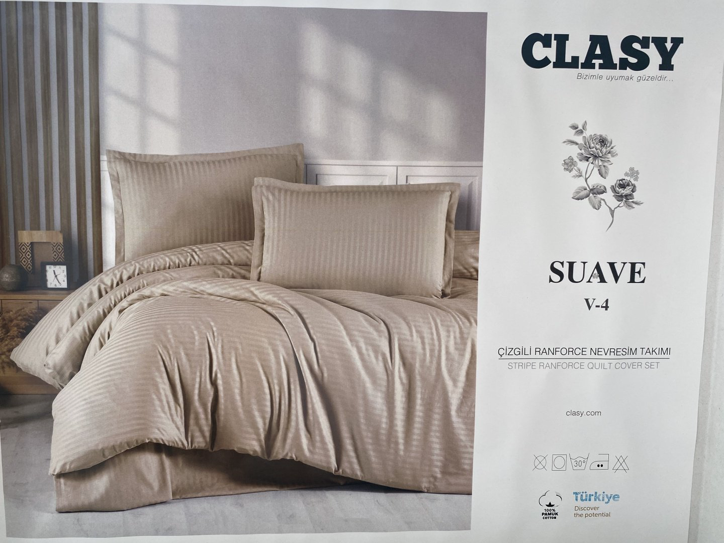 Комплект CLASY Suave 2-спальный сатин, ранфорс, 2 наволочки: 50x70 см купить,NaN