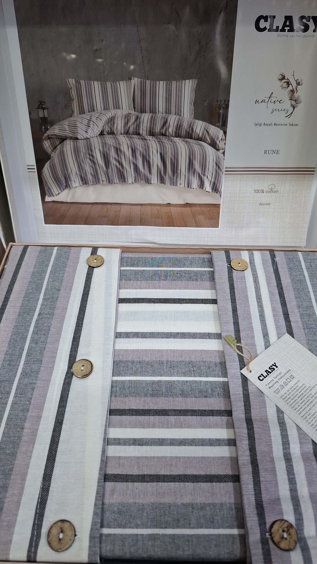 Комплект CLASY Rune 2-спальный хлопок, ранфорс, 2 наволочки: 50x70 см