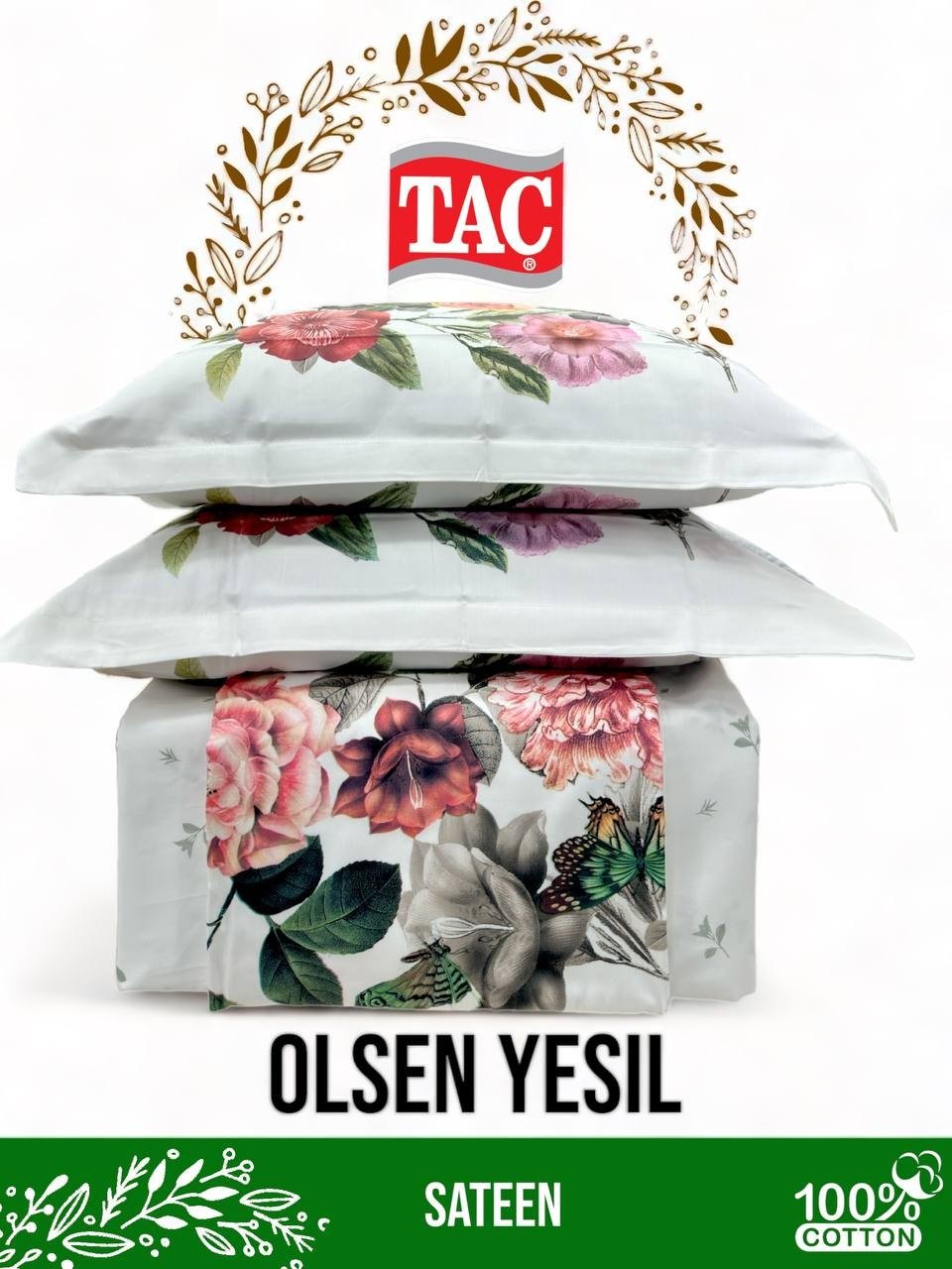 Комплект TAC Digital Saten 2-спальный сатин, 4 наволочки: 50x70 см