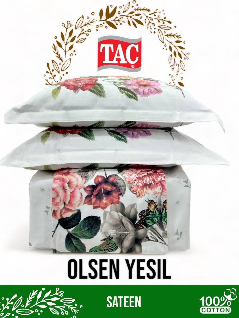 Комплект TAC Digital Saten 2-спальный сатин, 4 наволочки: 50x70 см купить,NaN