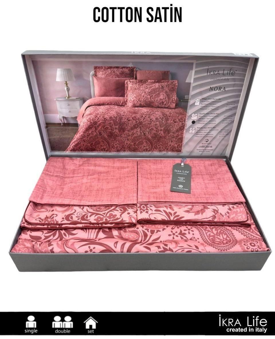 Комплект IKRA LIFE NORA семейный сатин, : 50x70 см
