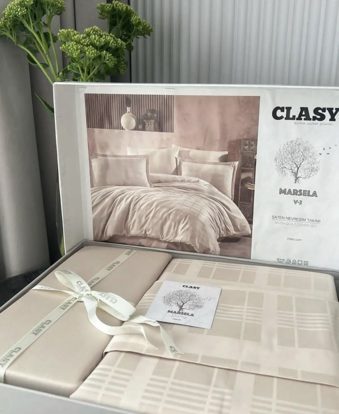 Комплект CLASY Marsela 2-спальный хлопок, шелк, страйп-сатин, 4 наволочки: 50x70 см купить,0