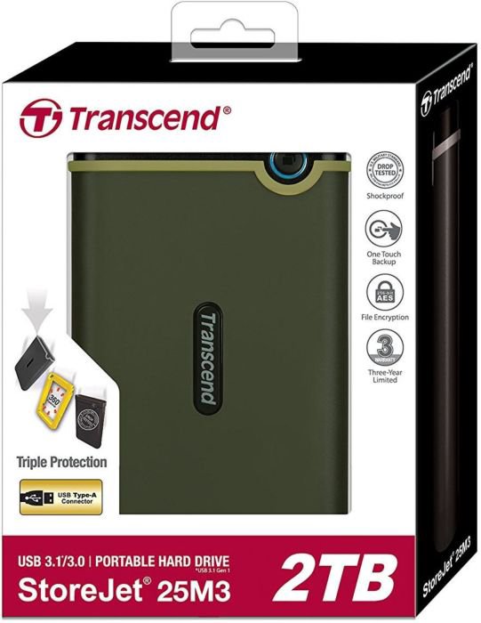 Внешний жесткий диск HDD Transcend TS2TSJ25M3G 2Tb зеленый - ForteMarket Внешний жесткий диск HDD Transcend TS2TSJ25M3G 2Tb зеленый купить,0