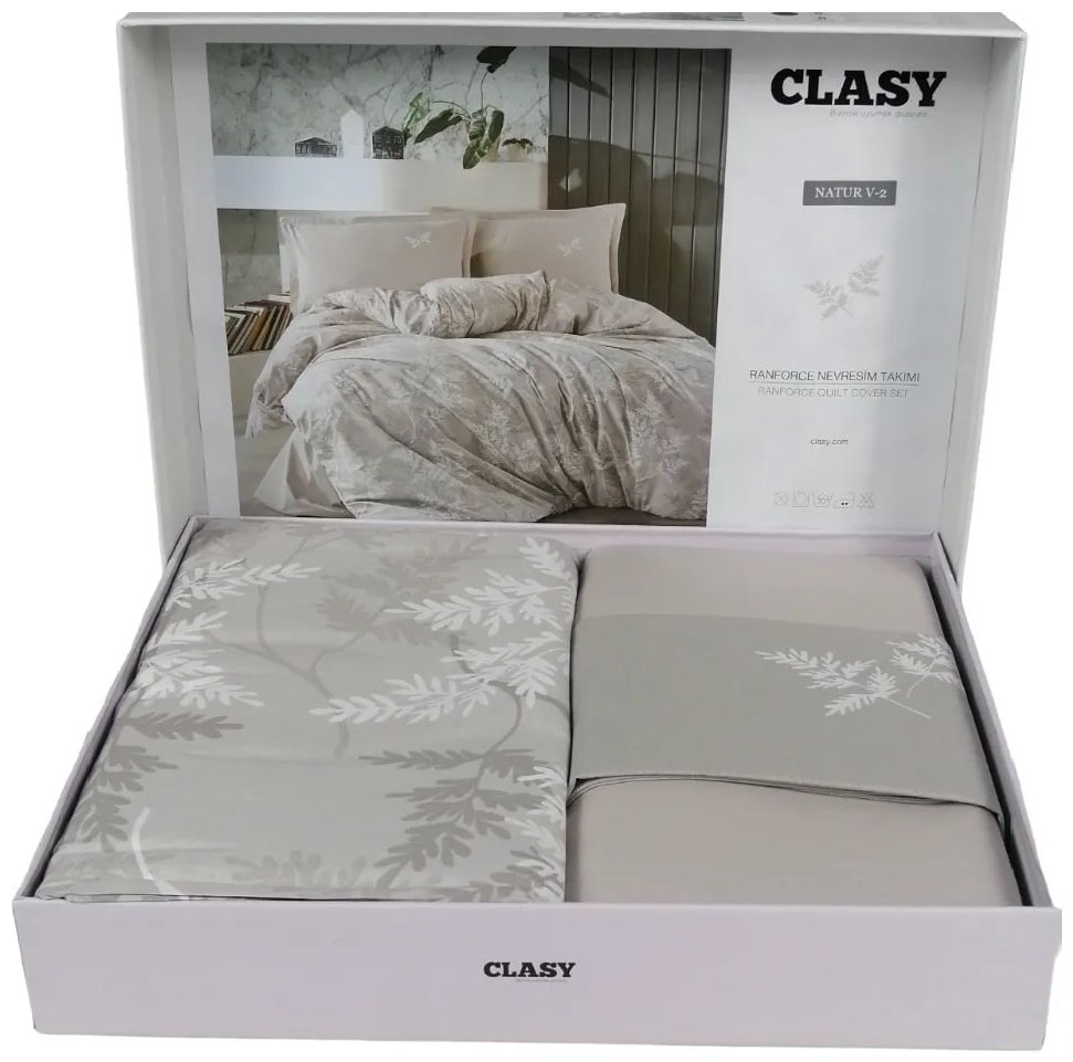 Комплект CLASY Natur 2-спальный ранфорс, 2 наволочки: 50x70 см купить,NaN