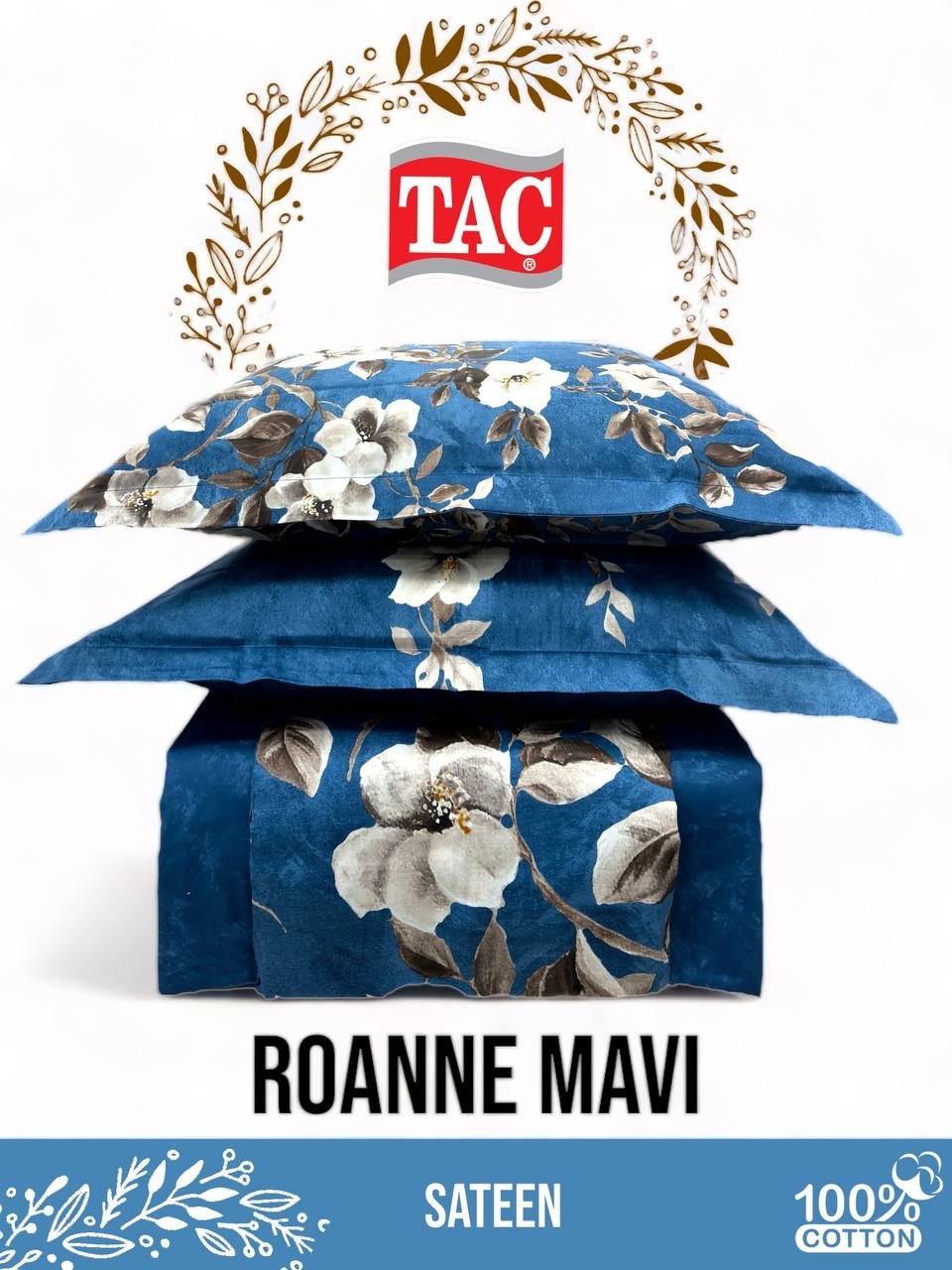 Комплект TAC 2-спальный хлопок, сатин, : 50x70 см