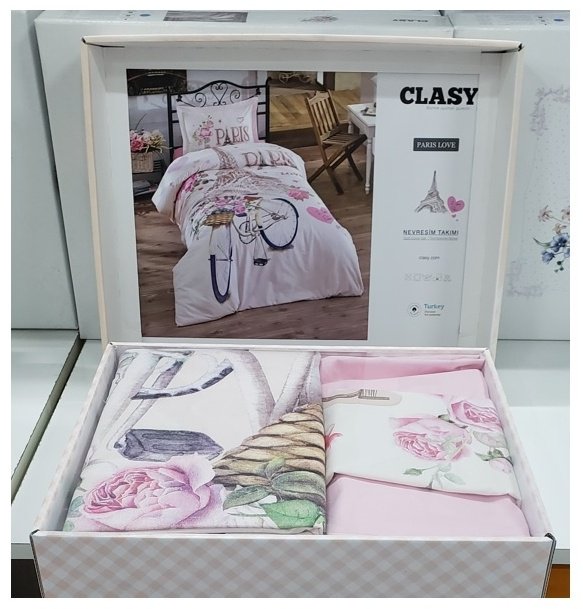 Комплект CLASY Paris love детский хлопок, 1 наволочка: 50x70 см