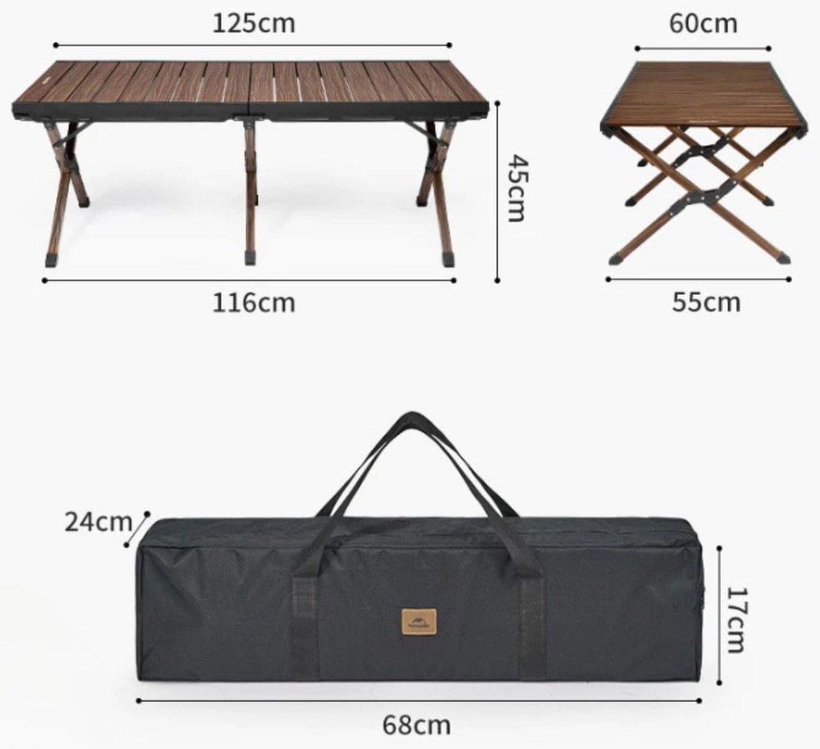 Naturehike стол складной алюминиевый CNH22JU043 Walnut grain коричневый купить,NaN