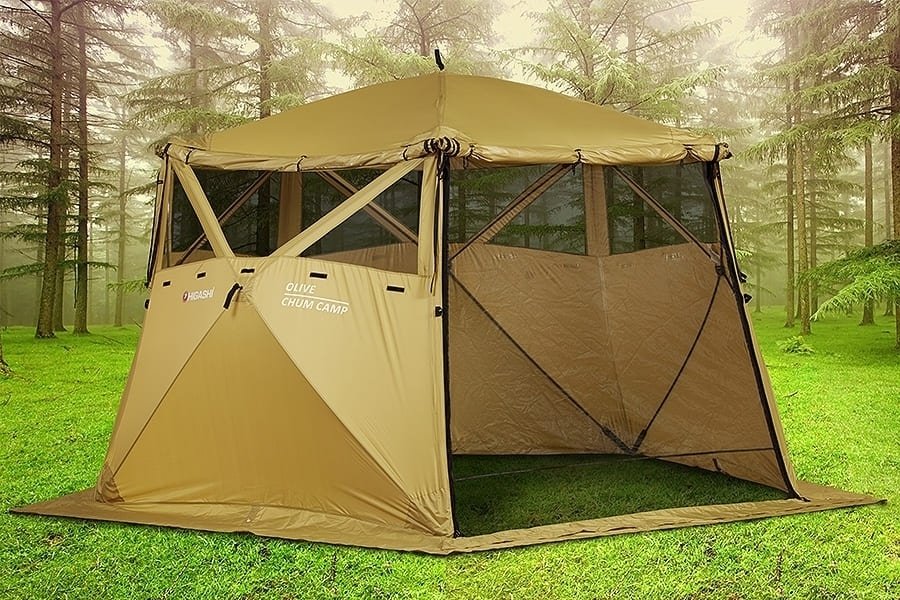 Шатер Higashi Pyramid Camp Olive зеленый купить,NaN