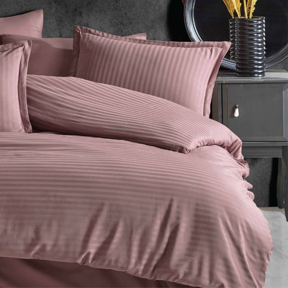 Комплект CLASY Rose 2-спальный страйп-сатин, 4 наволочки: 50x70 см