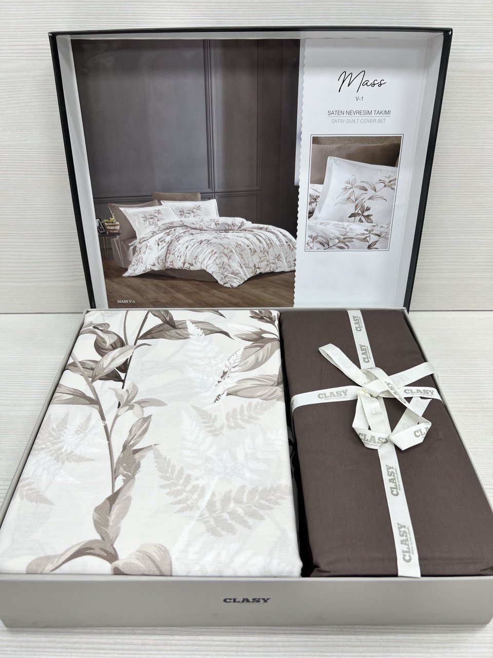 Комплект CLASY 2-спальный хлопок, сатин, наволочки: 50x70 см