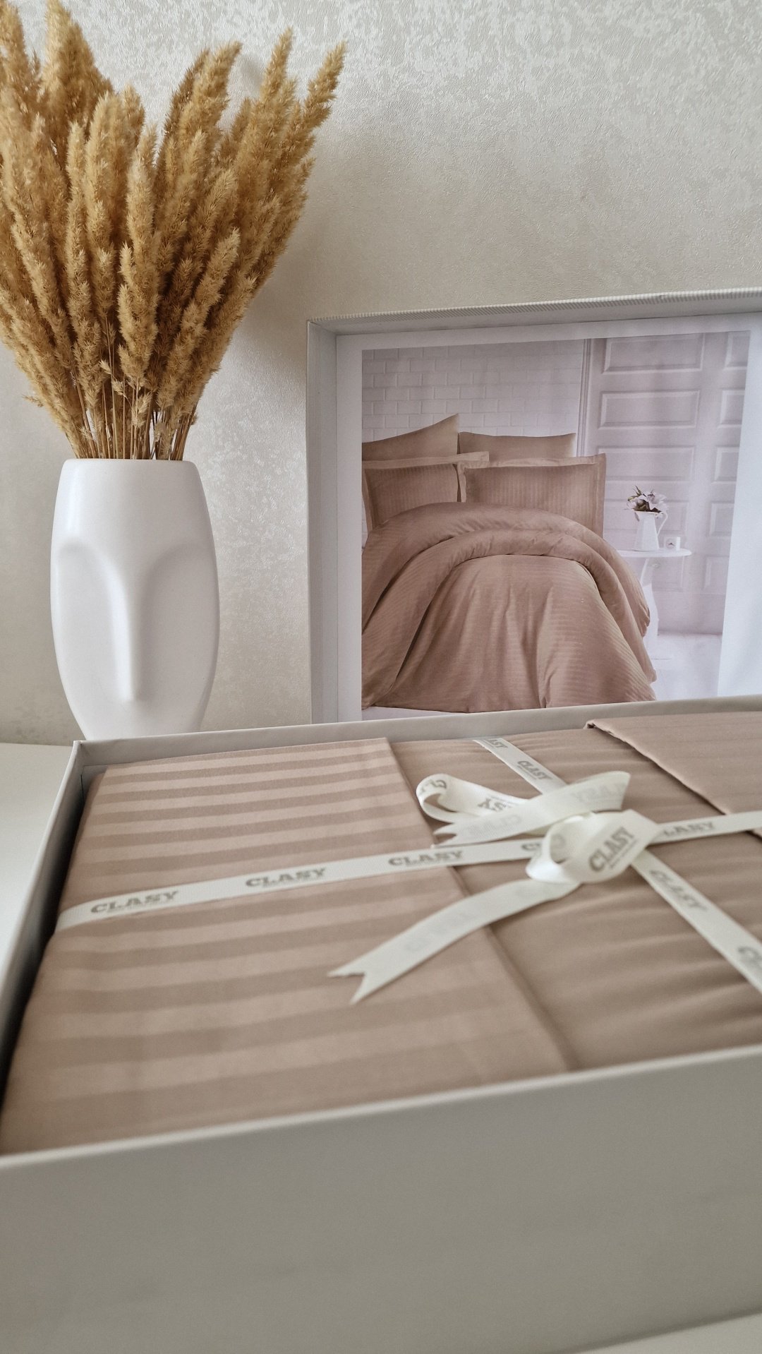 Комплект CLASY Fioretti евростандарт страйп-сатин, 4 наволочки: 50x70 см