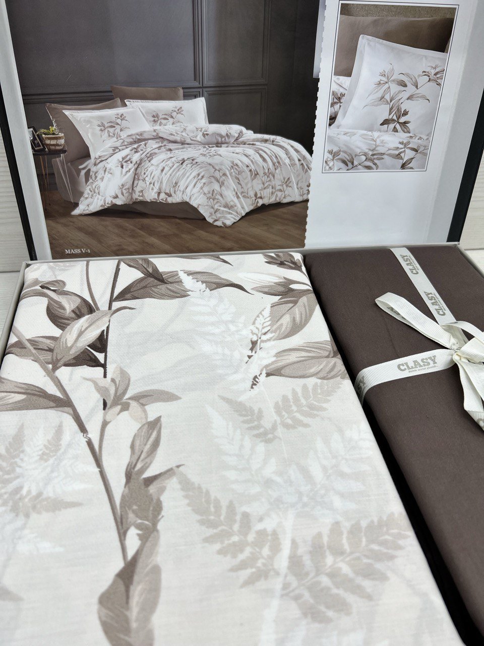 Комплект CLASY 2-спальный хлопок, сатин, наволочки: 50x70 см