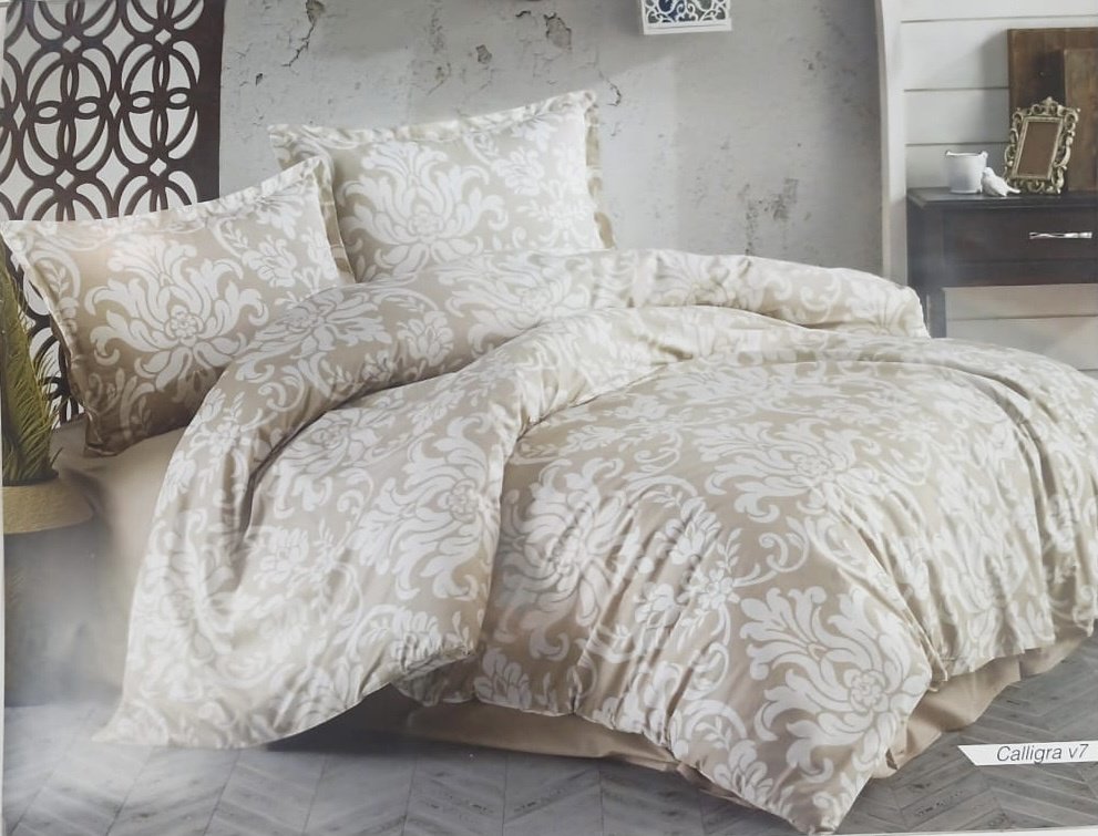 Комплект CLASY Calligra 2-спальный ранфорс, 2 наволочки: 50x70 см