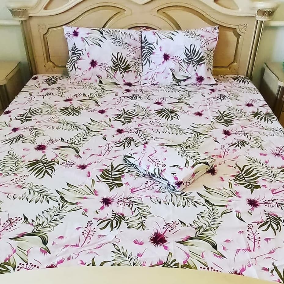 Комплект Flowers 2-спальный флатон, 2 наволочки: 65x65 см