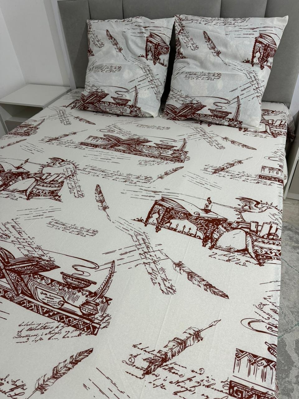 Комплект Turkmen Hometextile Letter 2-спальный хлопок, 2 наволочки: 65x65 см