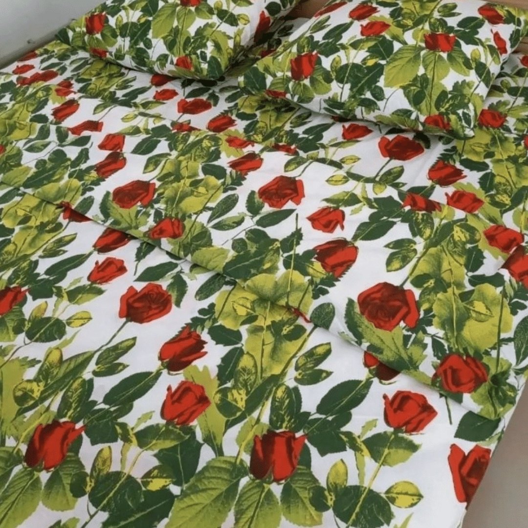 Комплект Туркменский текстиль Flowers 1.5-спальный флатон, 1 наволочка: 65x65 см