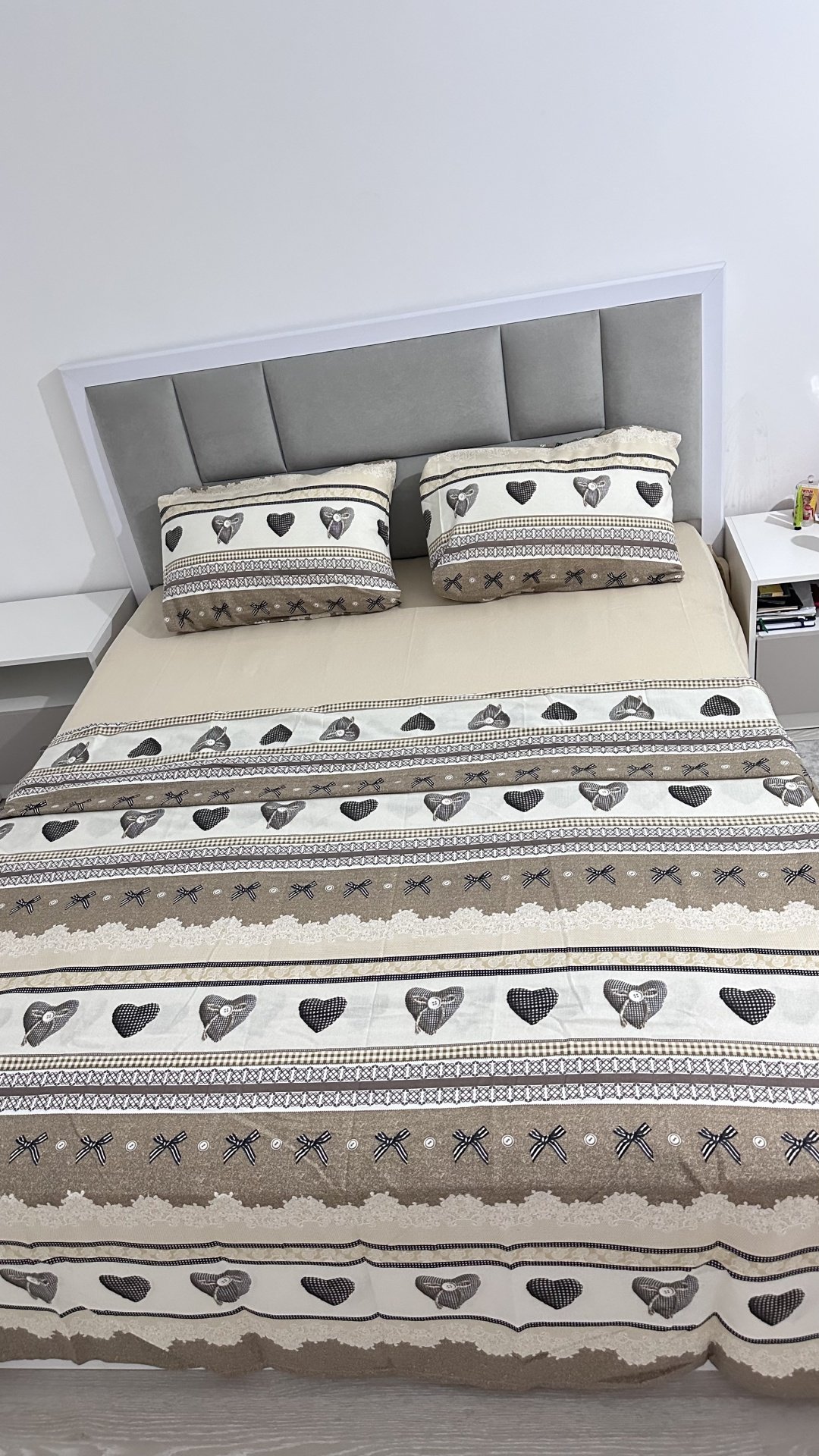 Комплект Turkmen Hometextile Heart pattern 1.5-спальный бязь, 1 наволочка: 65x65 см