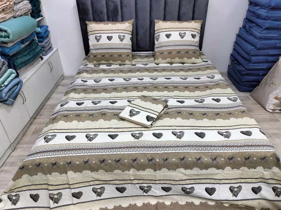 Комплект Turkmen Hometextile Heart pattern 1.5-спальный бязь, 1 наволочка: 65x65 см