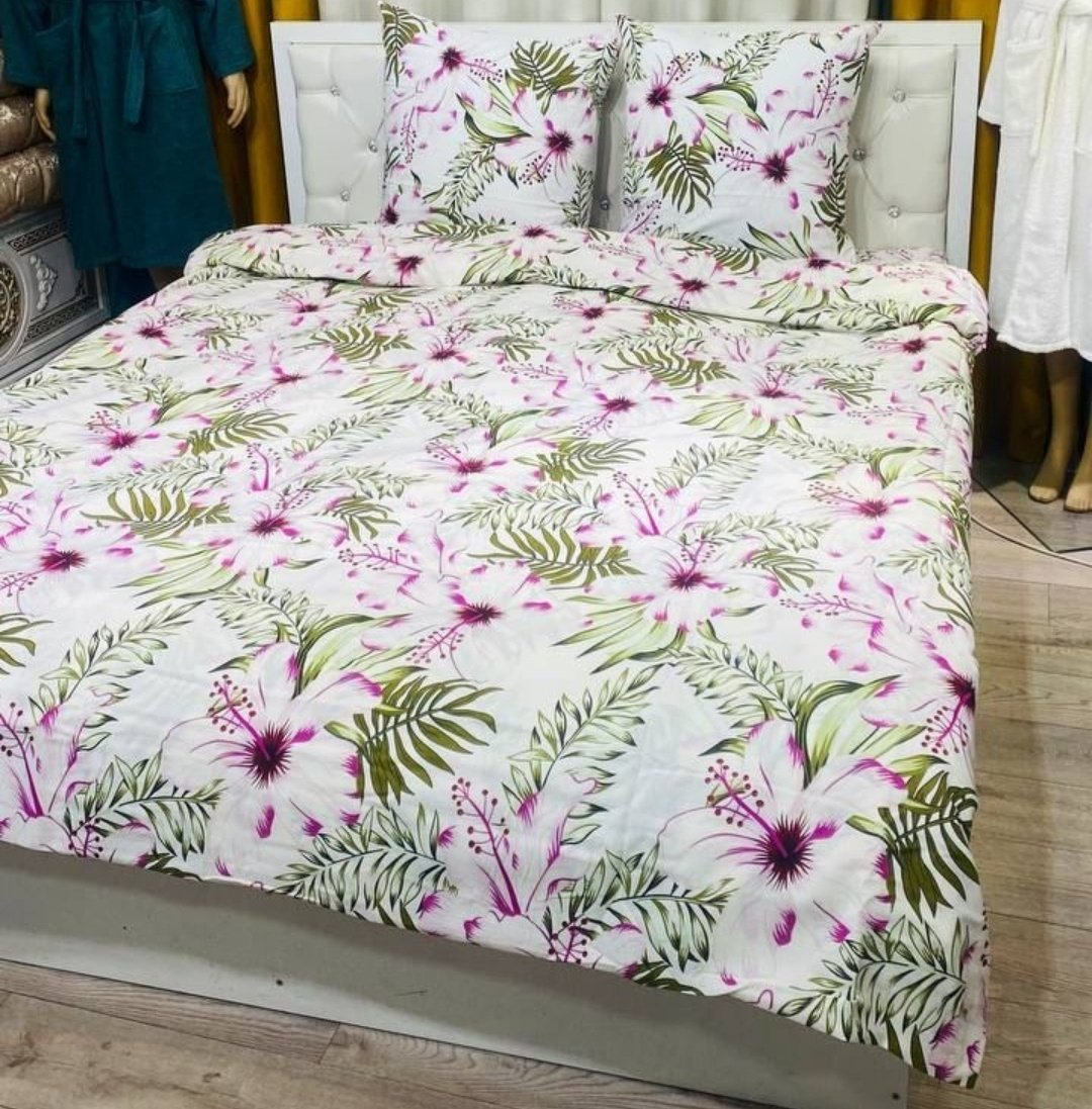 Комплект Туркменский текстиль Flowers 2-спальный кретон, : 65x65 см