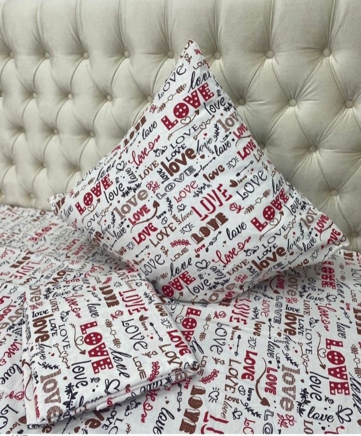 Комплект Туркменский текстиль Love 2-спальный хлопок, 2 наволочки: 65x65 см купить,0