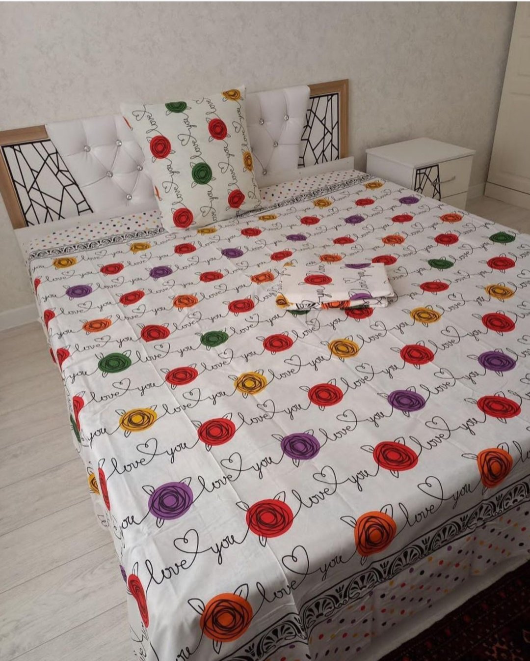 Комплект Туркменский текстиль Love 2-спальный кретон, 2 наволочки: 65x65 см