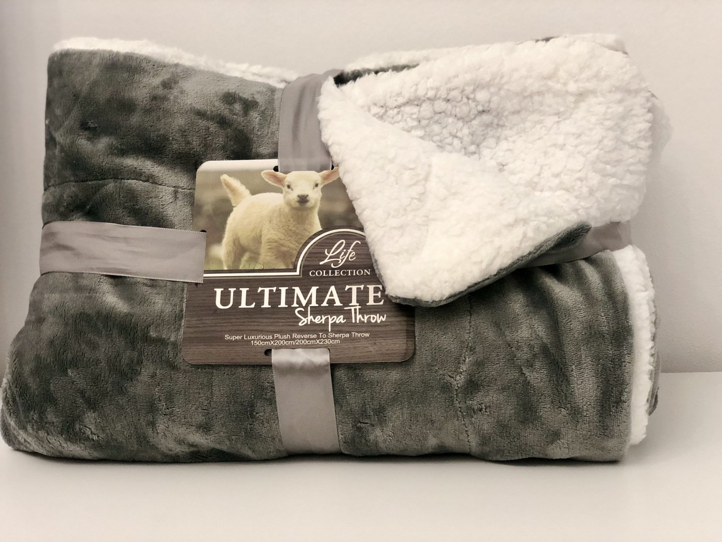 Покрывало Ultimate 200х230 см, велсофт, серый купить,0
