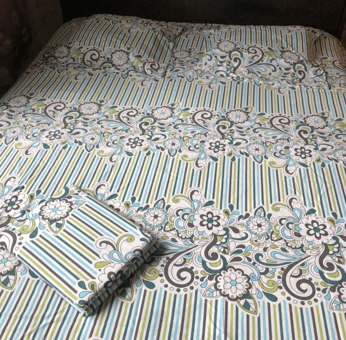 Комплект Turkmen Hometextile Floral pattern 1.5-спальный бязь, 1 наволочка: 65x65 см