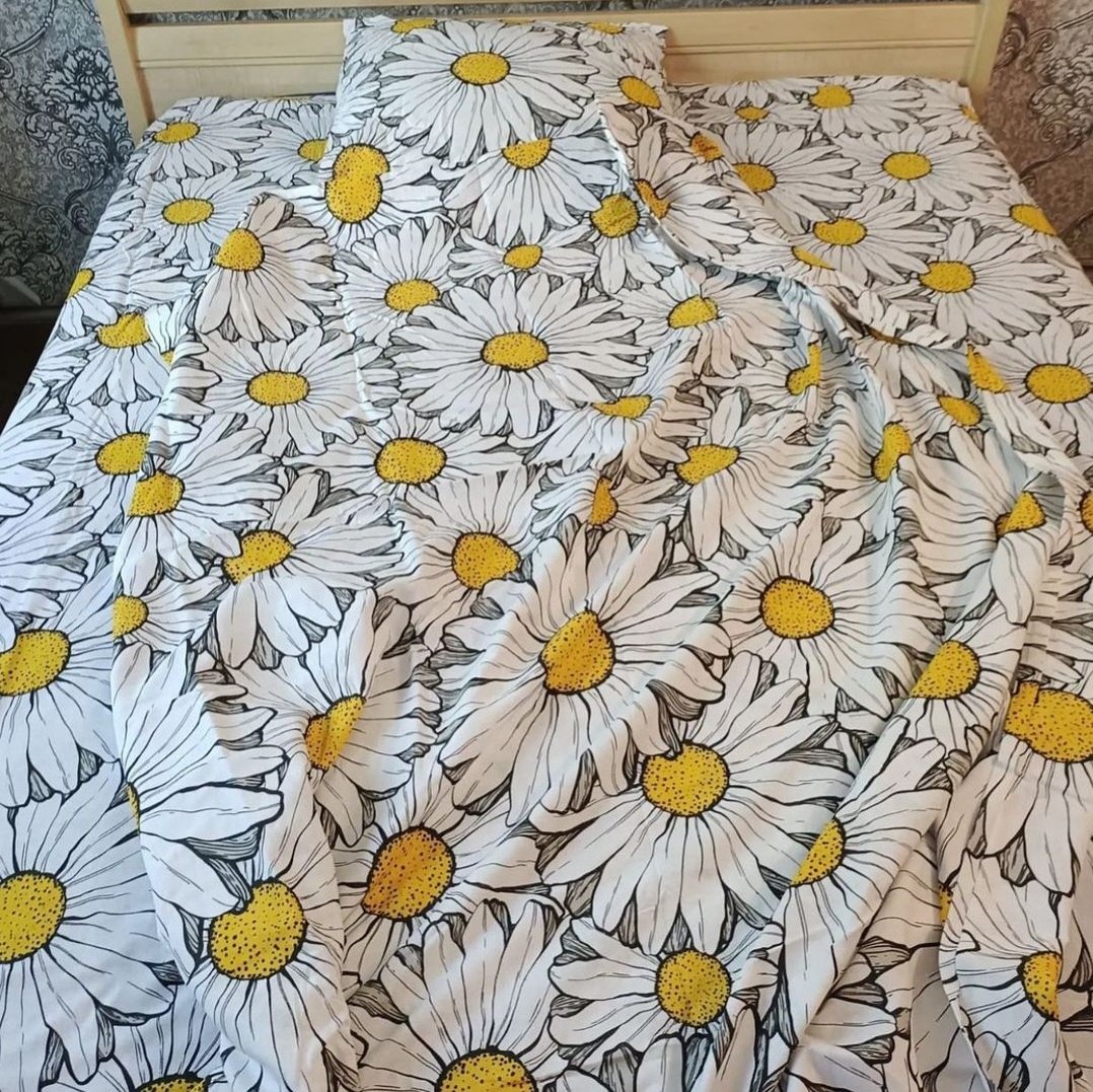 Комплект Туркменский текстиль Flowers 1.5-спальный хлопок, кретон, 1 наволочка: 65x65 см