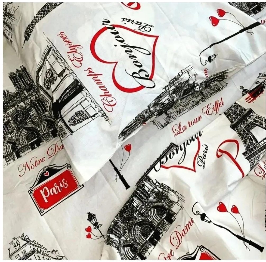 Комплект Туркменский текстиль Paris 1.5-спальный флатон, 1 наволочка: 65x65 см купить,0