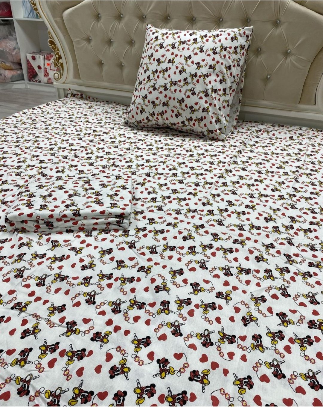 Комплект Туркменский текстиль Flowers 1.5-спальный хлопок, : 65x65 см