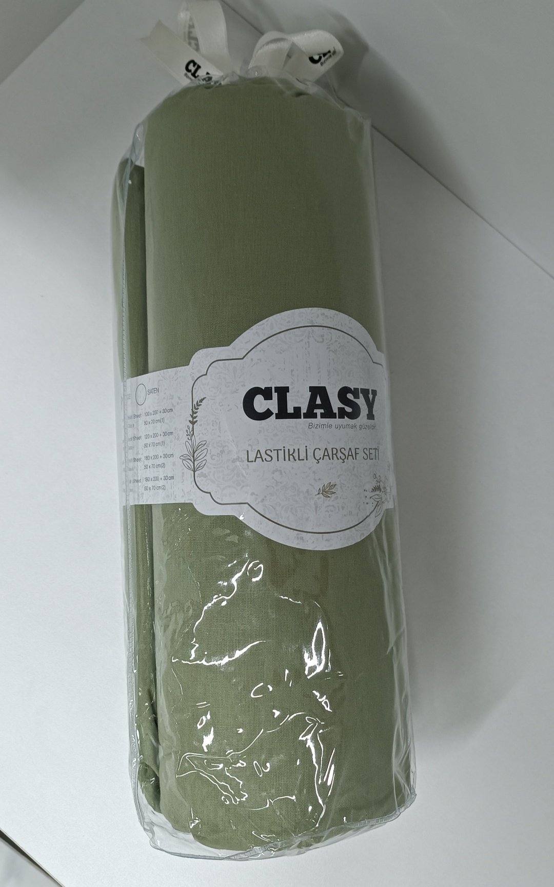 Простыня с наволочками CLASY Tenderness 180x200, хлопок, ранфорс