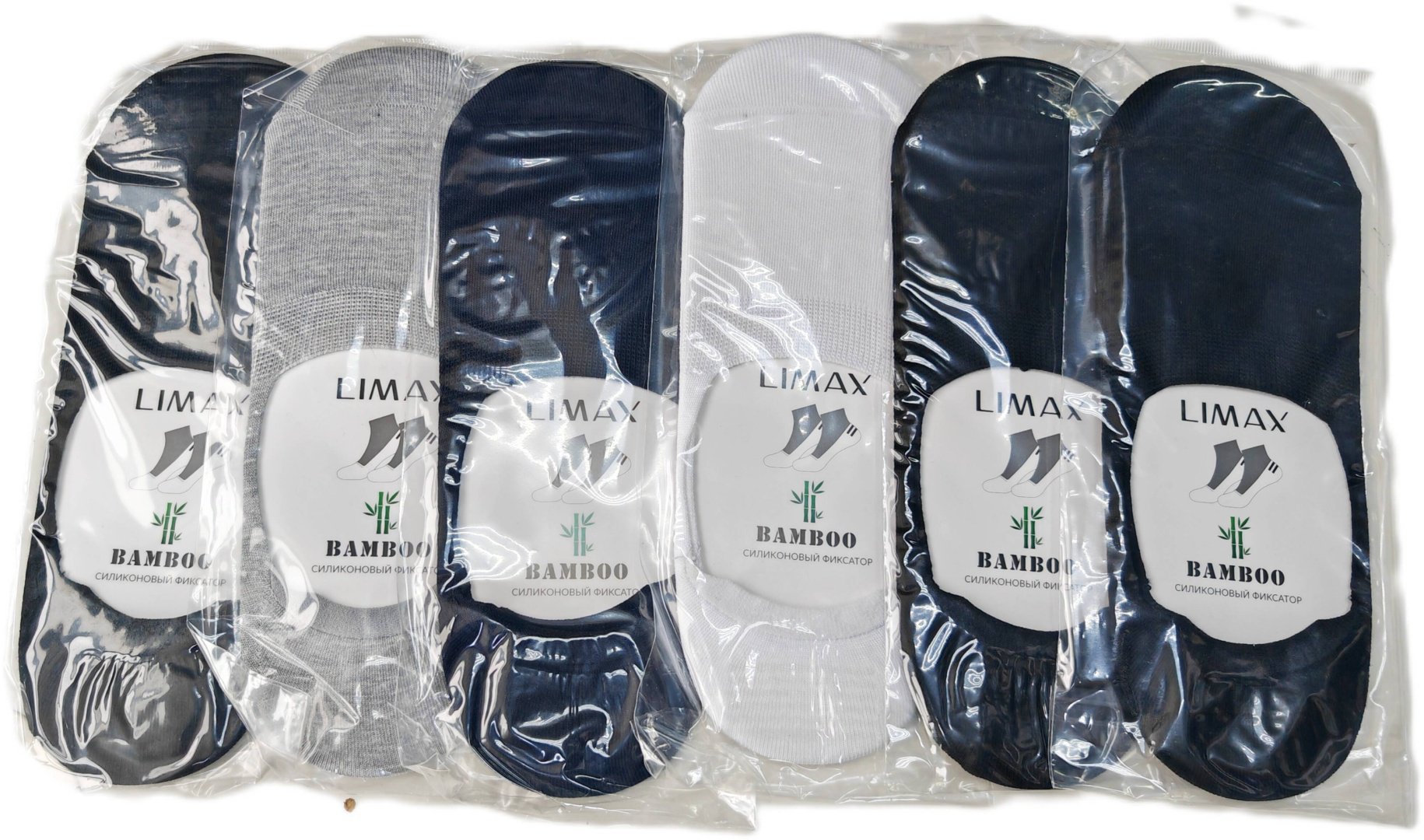 Следки LIMAX 6 пар черный, серый, белый 41-43